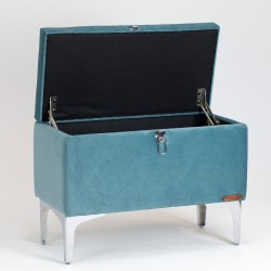 Nowoczesny Kufer OSLO Tapicerowany – Otwierana Pufa w Stylu Norweskim