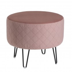 Okrągłe Siedzisko Madrid – Pufa Glamour z Przeszyciami | Velvet