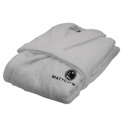 Biały szlafrok frotte PRESTIGE rozmiar M | Unisex do SPA i sauny