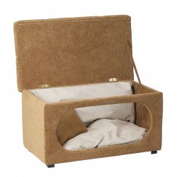 Hocker mit integriertem Hundebett und Kissen