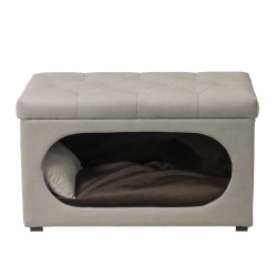 Hocker mit integriertem Hundebett und Kissen