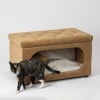 Hocker mit integriertem Hundebett und Kissen