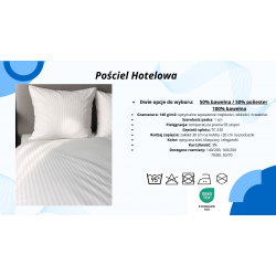 HotelLine Poszewka 100% bawełna adamaszek pasek 1cm - 50x70cm