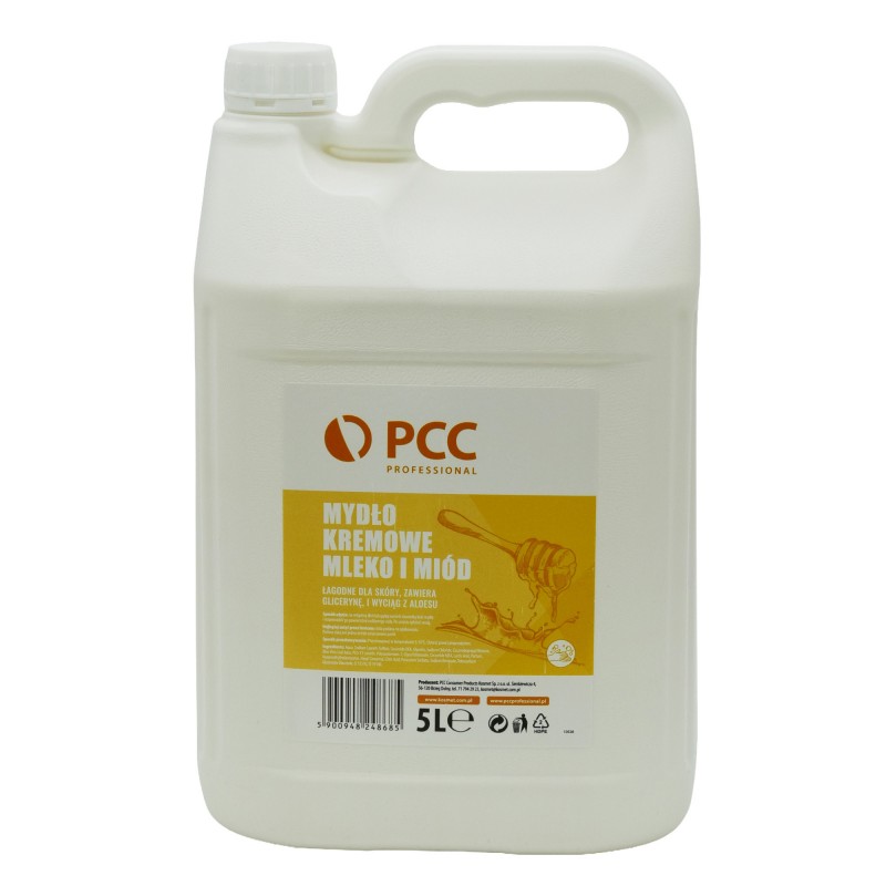 Kremowe mydło w płynie Mleko i Miód  PCC Professional 5L