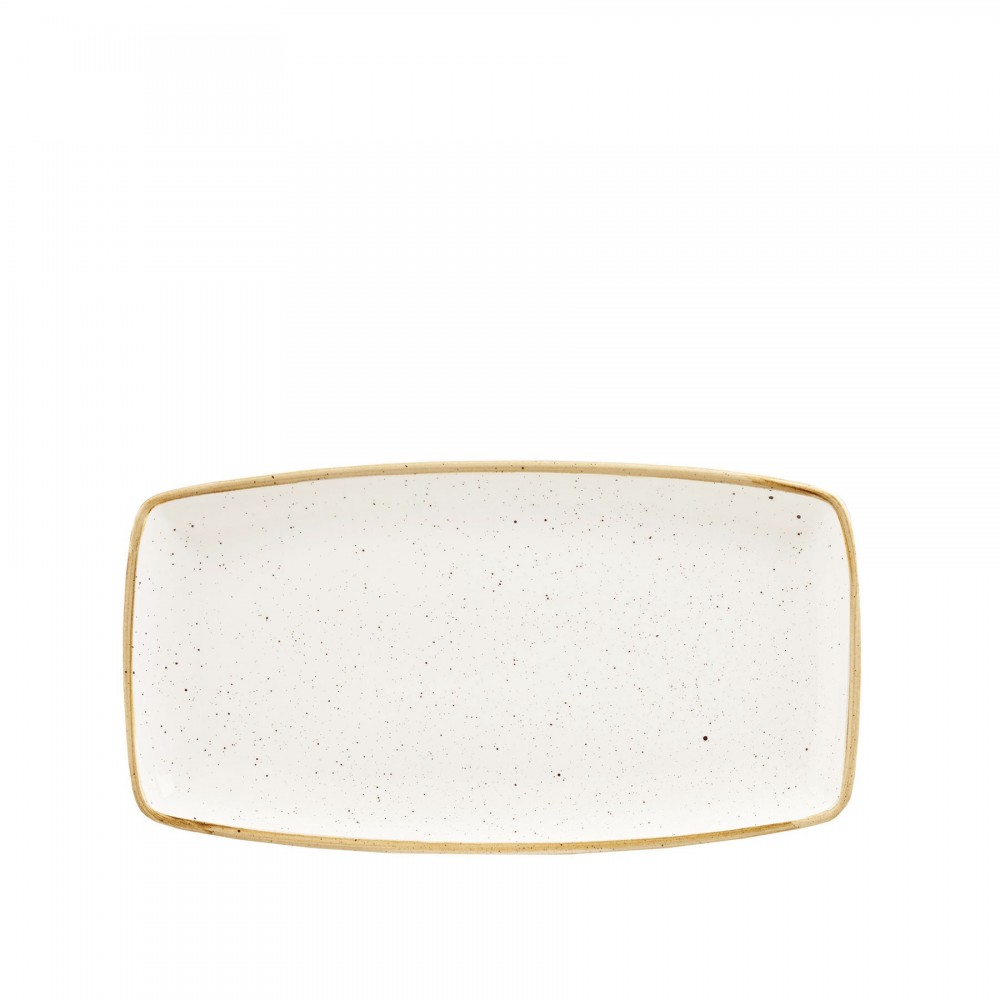 Talerz porcelanowy trójkątny 15 cm Evolve STONECAST BARLEY WHITE