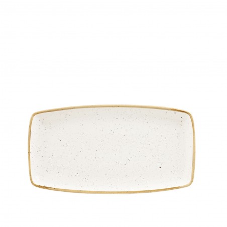 Talerz porcelanowy trójkątny 15 cm Evolve STONECAST BARLEY WHITE