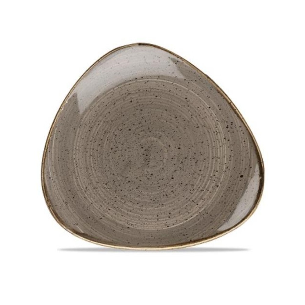 Talerz trójkątny średnica 31cm  porcelana Churchill Stonecast Peppercorn Grey