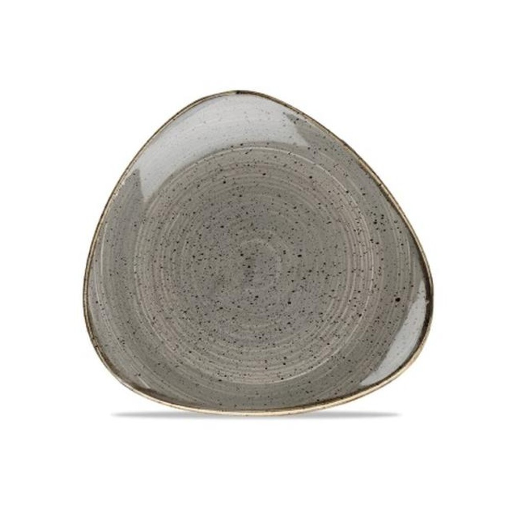 Talerz trójkątny średnica 31cm  porcelana Churchill Stonecast Peppercorn Grey