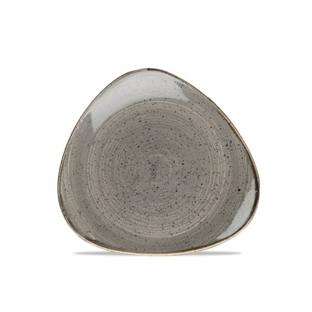 Talerz trójkątny średnica 31cm  porcelana Churchill Stonecast Peppercorn Grey