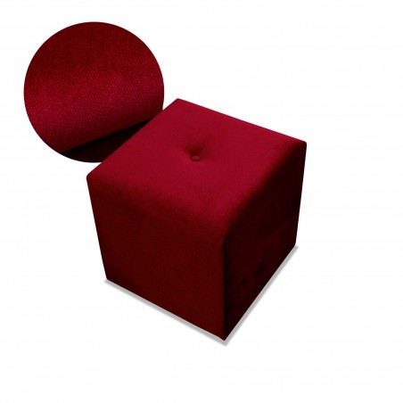 Pufa ozdobna, kwadratowa, tapicerowana