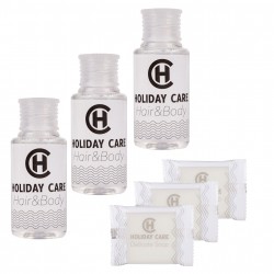 Zestaw kosmetyków Holiday Care szampon-żel 30ml 100szt plus mydełko 14g 100szt